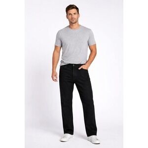 Rustler Men's Vintage Black Denim Jeans 48x32  Regular Fit Straight Leg Workwear